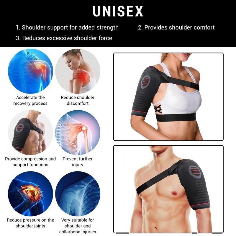 Asheyyaa Rotator Cuff Shoulder Support for Women Men, Adjustable Shoulder