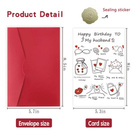 Detuca Cute Birthday Card Husband Fiance,Funnt Birthday Card & Gifts for Handsome Boyfriend,Romantic Card Birthday Card Him Men