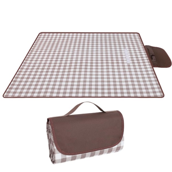 ARESACHI Leisure Sheet for 2-3 People, Picnic Sheet, Compact, Brown