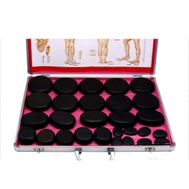 FLYHERO Basalt Hot Stones Set Massage Stone Hot Rocks Stones Hot Stone Massage with Heater Box for Body Massage (28PCS Hot Stone)