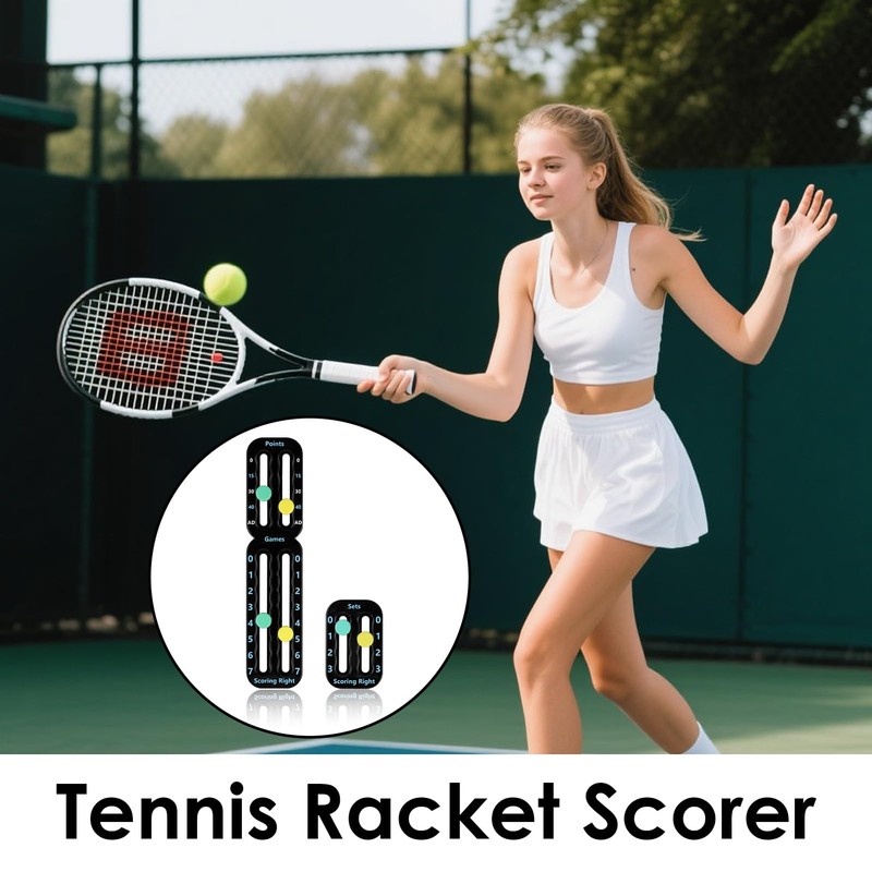 Qaum Portable Tennis Racquet Scoreboard, Easy to Mount Score Board