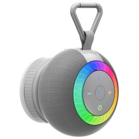 dbsono Portable Bluetooth Speaker Shower Waterproof: IPX7 Loud Sound with Suction Cup Removable, Birthday White Elephant Stocking Stuffers for Adults Teens Women Men, Cool Gadgets with Light-Grey