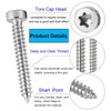 FandWay Torx Self-Tapping Screws, M5 x 12/16/20/30/40 mm Stainless Steel