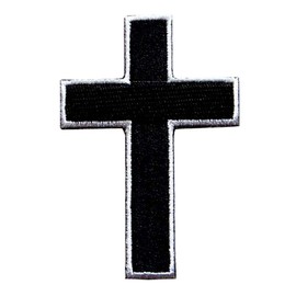Black & White Cross Motorcycles Biker Embroidered Iron on Patch