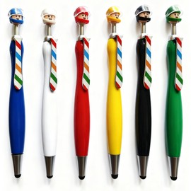 (6 pcs) funny pen,anxiety pen,silly pens,pens with stylus tips 0.5 mm Gel Ink pen for school Teachers Students offices Supplies Party Gifts