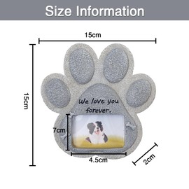 Pet Memorial Photo Frame Cat Dog Memorial Resin Figurine Lovely Paw Print Carve Marker Plaque Garden Tombstone Ornament (Dog)