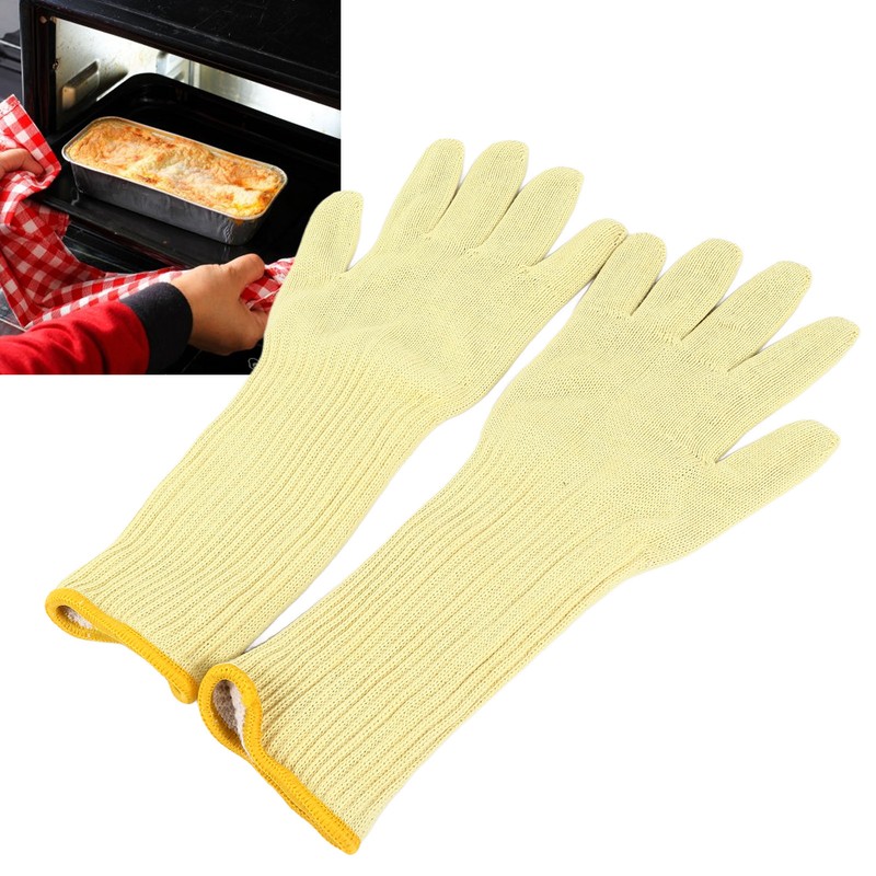 1 Pair Oven Mitts Double Layer Aramid Fiber 300℃ High