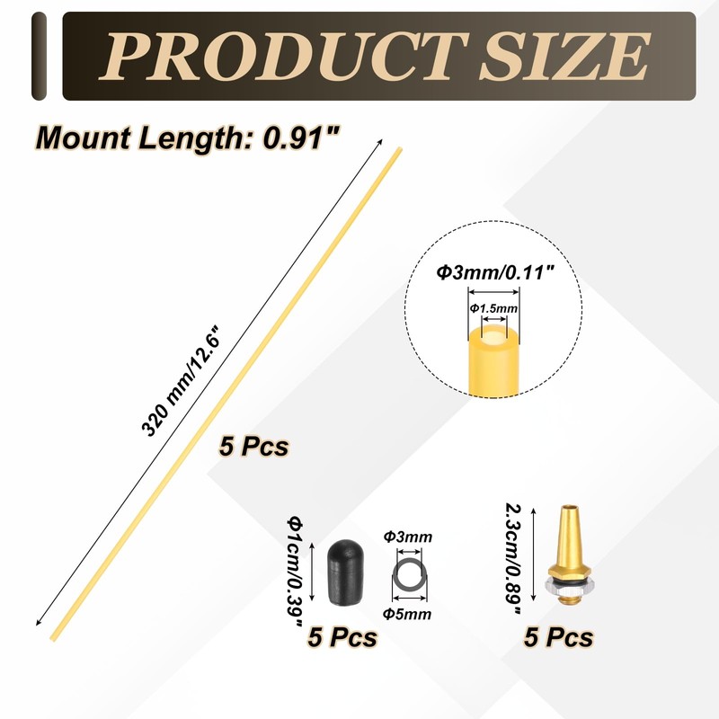 sourcing map 320mm Plastic Protection Antenna Tube, RC Antenna Tube