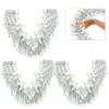 HOVUK® 3-Pack White/Silver Thick & Thin Tinsel Garland Christmas Decoration,