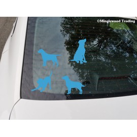 Minglewood Trading | White | Set of Four (4) Labrador Retreiver Vinyl Stickers | Lab | Dog Puppy | Die Cut Decal | Multiple Colors