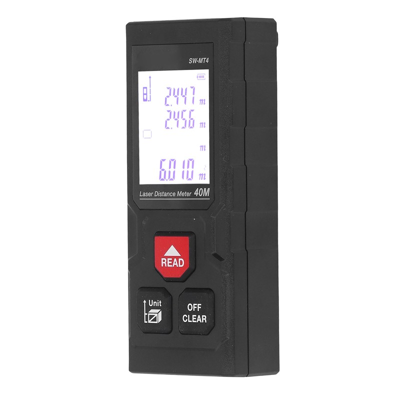 Laser Distance Meter Millimeter Level Accuracy 40m Range Red Light