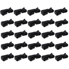 Bxian 25PCS Black Plastic Webbing Holder Inside Diameter 25mm Hiking Camping Outdoor Backpacking Helmet Goggle Strap Keeping Clip Buckle Accessory