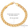 U7 Gold Chain Bracelet Men Punk 6mm 18K Gold Plated