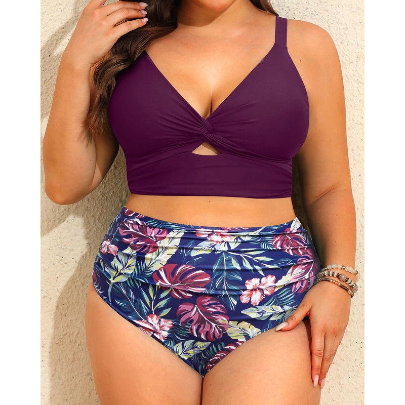 Daci Plus Size Two Piece Swimsuits - Women High Waisted