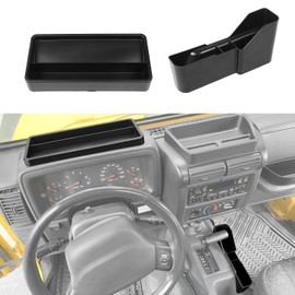 CheroCar Update Gear Shift+Dashboard Organizador de bandeja de almacenamiento compatible con 1997, 1998, 1999, 2000, 2001, 2002, 2003, 2004, 2005, 2006, Wrangler TJ, accesorios interiores 2 en 1, ABS