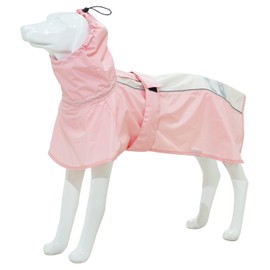MAMORE Waterproof Dog Raincoat, Lightweight Rain Jacket with Reflective Strip, Adjustable Pet Clothes with Harness Hole for Dogs (Pink&White, XL)