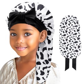 Lolalet Children's Silk Sleep Cap, Soft Elastic Bonnet for Curly Girls Braids, Kuhl