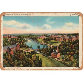 7 x 10 METAL SIGN - Virginia Postcard - University of Richmond, Richmond, VA. - Vintage Rusty Look