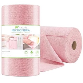 HASTHIP® Rollo de Toallas Microfibra, 50 Paños de Limpieza Reutilizables Ultraabsorbentes, 25x25 cm, Sin Pelusas y Lavables, Trapos Multiusos para Coc