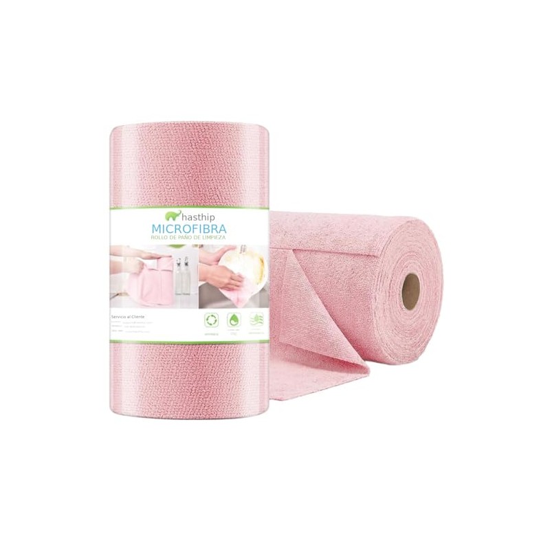 HASTHIP® Rollo de Toallas Microfibra, 50 Paños de Limpieza Reutilizables