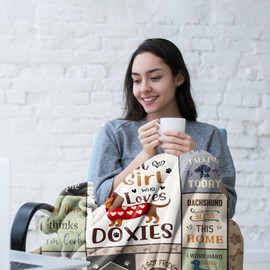 BDASWLY Dachshund Gifts, Dachshund Blanket 60"X50", Dachshund Gifts for Women, Dachshund Gifts for Dachshund Lovers, Wiener Dog Gifts, Wiener Dog Gifts for Women, Dachshund Gifts for Christmas