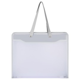 Shulaner Plastic Art Portfolio Folder with Zipper and Handle Large Waterproof Bag Artwork Storage Container for Drawing Sketch Photography Poster Files Document White