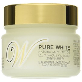 Hokkaido Pure White Pure Horse Oil, 100% Pure Horse Oil, Moisturizing Cream, Unscented, Colorless, 3.5 oz (100 g), Set of 2