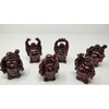 Set of 2" Red Laughing Buddha Figurines for Prosperity and