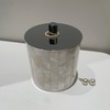 UMEONEVE Luxury White Mother Pearl Storage Jar with Silver Metal