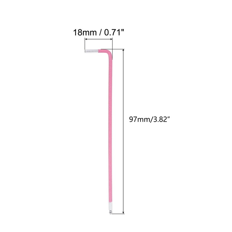 TOP-VIGOR 4Pcs 2mm Ball End Hex Key Wrench, L Shaped