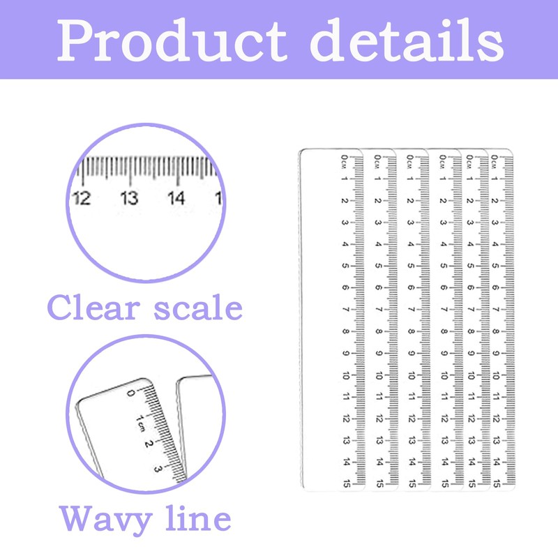 Pack of 6 Rulers 15 cm, Ruler Primary School, Ruler