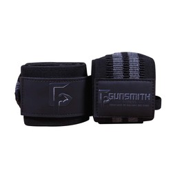 Gunsmith Fitness Power Wrist Wraps 1 Pair Heavy Duty Black Wrist Supports for Gym Weightlifting, Powerlifting, Bench Press, Bodybuilding, Crossfit Training for Men & Women(Black/Grey, 50cm/20)