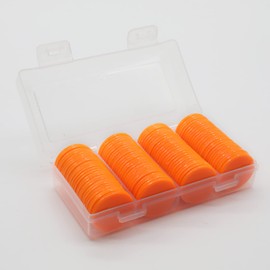 HAKITAROOM Set of 100 Opaque Plastic Learning Counters Mini Poker Chips Game Tokens with Storage Box (Orange, 1.58 Inch)