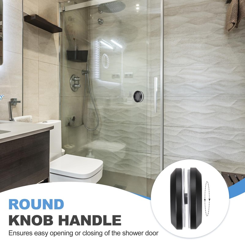 PATIKIL Round Sliding Glass Door Handle, 304 Stainless Steel Back-to-Back