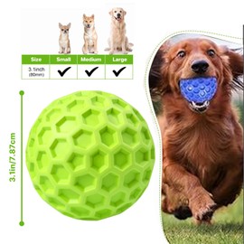 Velmoriah 2 PCS Indestructible Squeaky Dog Balls, Dog Chew Toys for Aggressive Chewers, Natural Rubber Interactive Dog Ball Toy for Large Dogs