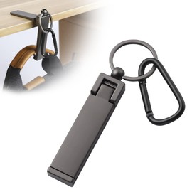 Labato Bag Hanger, Bag Hanger, Hook Table Hook, Load Capacity 35.3 lbs (16 kg), Backpack, Bag Hook, Smartphone Stand Function, Desk Holder, Key Holder, Zinc Alloy Material, For Office, Business Trips, Travels, Outings, Portable, Versatile Bag Hanger (Matte Black)