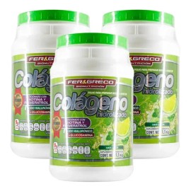 Colágeno Hidrolizado Glucosamina Biotina Limón 3 Botes                                                                                                