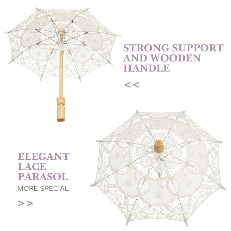 GALPADA Ombrello Con Pizzo Per Ombrello Da Sposa Ombrellone Ricamato
