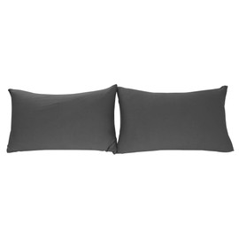 Stretch Pillowcases - Micro Jersey Knit & Ultra Soft, Standard Size - Set of 2 Pillow Cases, Dark Gray