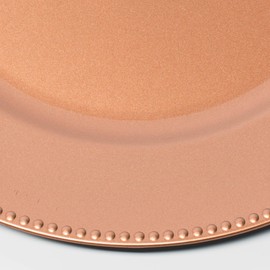 Richland Charger Plate Round Beaded 13" Rose Gold Set of 24