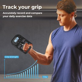 Centra Hand Dynamometer Grip Strength Trainer, Digital Hand Grip Strength Tester, Grip Strength Measurement Exercise,Auto Capturing Electronic Hand Grip Power 180Kgs for Sport Home School Use