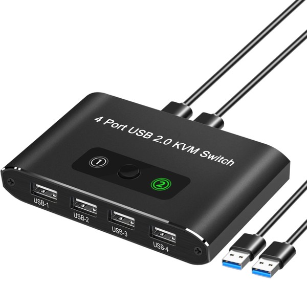 USB Switcher, USB 2.0 Switcher, For 2 PCs, 4 USB