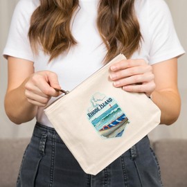 Rhode Island, Dory and Lobster Traps, 100% Cotton Zipper Pouch, Travel Accessory, Go Bag