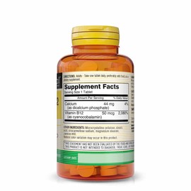 Mason Natural Vitamin B12 50 mcg with Calcium, 300,Day Supply, Dietary Supplement to Support Natural Energy Levels, 100 Tablets (Pack of 3)