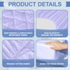Lounsweer 3 Piece Hospital Bed Sheet Set, Purple Waterproof Bed