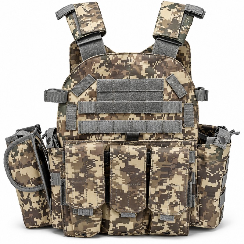 Military Tactical Vest – Adjustable Tactical Gear Carrier for Airsoft,