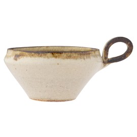 Marui Pottery MR-3-4015 Shigaraki Ware Hechimon Soup Cup, Capacity: Approx. 11.8 fl oz (350 ml), White Tag