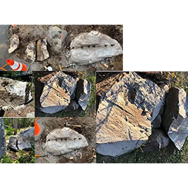 Rock Splitting Wedges, Heavy Stone Wedges, Iron Chisel and Rock
