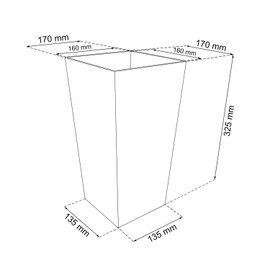 Prosper Plast Dark Brown Planter - 17cm x 17cm x32cm (LWH) Plastic Flower Pot Suitable for Outdoor and Indoor Use