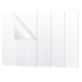 Wtrgas 4 Pack 11x14 inch Plexiglass Sheets, 0.04 inch (1mm) Thick Clear Acrylic Sheets, Transparent Plastic Sheets for Picture Frame Replacement, DIY Display, Painting